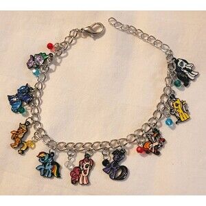 My Little Pony Inspired Adjustable Enamel Dangle Charm Bracelet